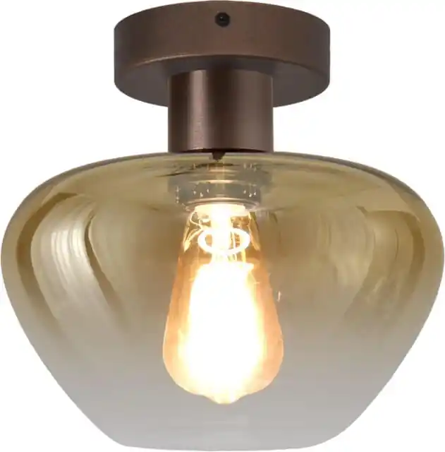 Laatste Versie Masterlight - Plafondlamp Genua bruin met goud glas Ø 24cm