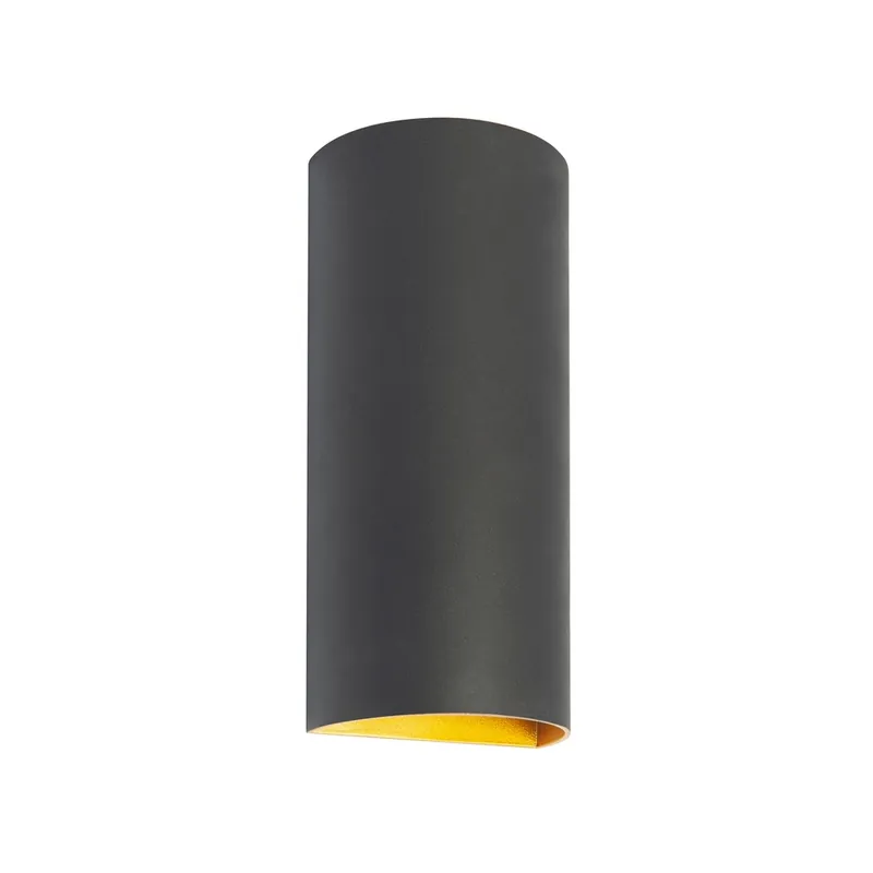 Direct Beschikbaar Highlight - Design opbouwspot Hera Up Down rond zwart met goud