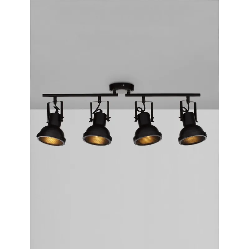 Goedkoop Lyora - Plafondlamp Ruvi 4-lichts zwart