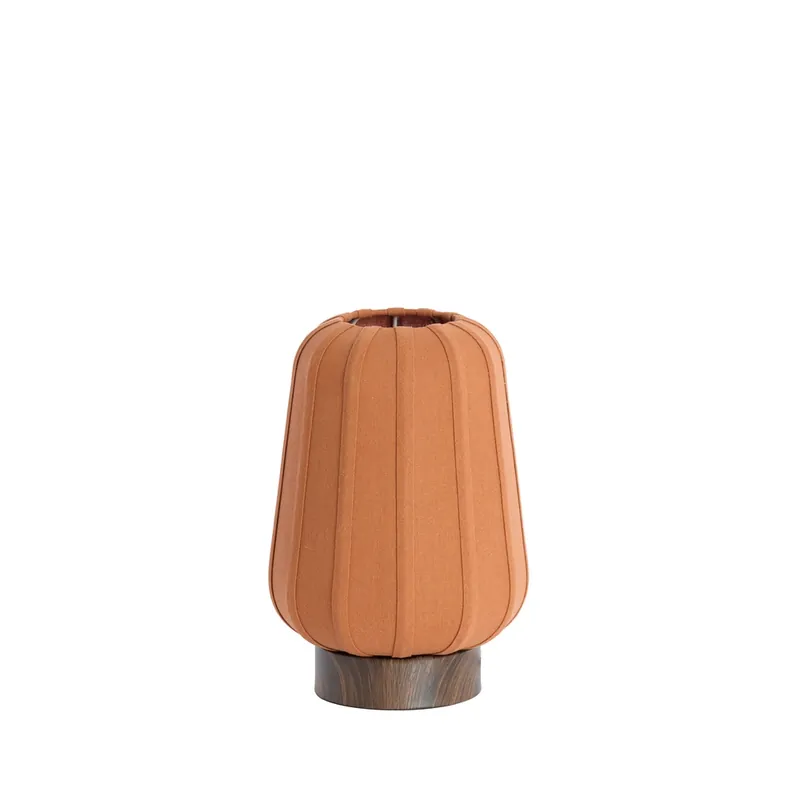 Gratis Retour Light & Living - Nachtkastlamp Bibury Ø 20cm - terracotta linnen