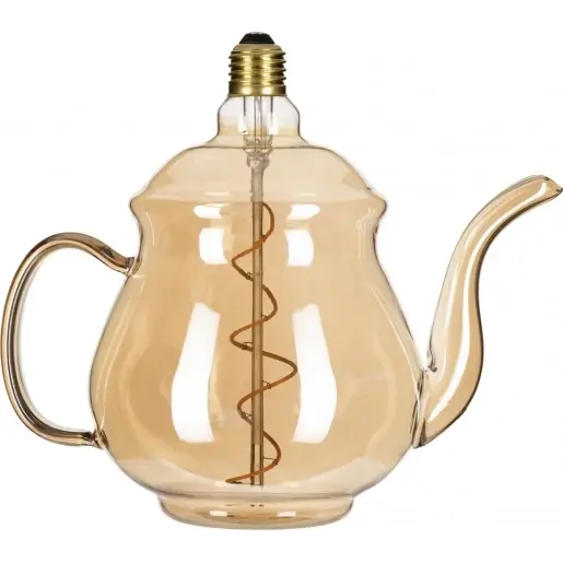 Bailey Shapes E27 led-lamp theepot earl 922 1900K 160lm 220mm 360° 220 - 240V dimbaar faseaansnijding faseafsnijding Helder glas goud 142441 Alleen Vandaag