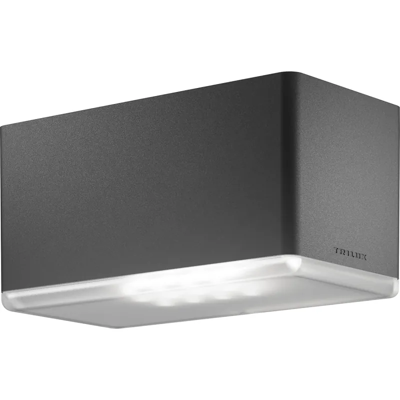 Lage Prijs Trilux Osido 2Q LED wandarmatuur 2700K 1900lm 154x260mm DALI-2 DALI Dimbaar Steekklem IP65 antraciet 6000553551