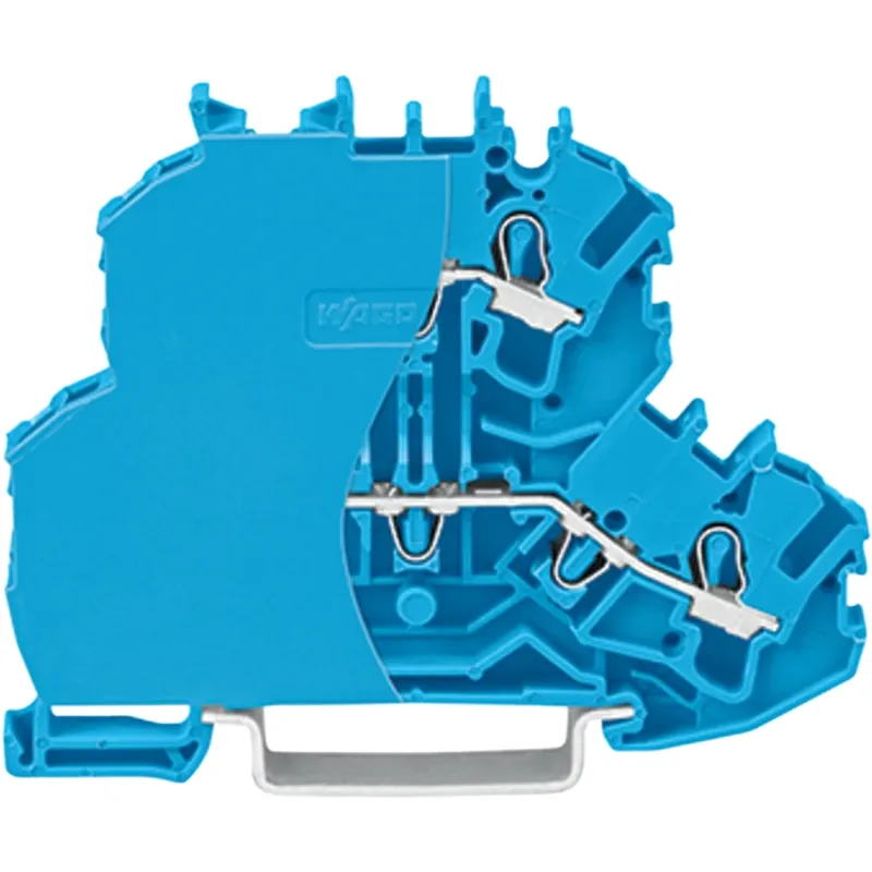 Merkproduct Wago 2-etageklem Rijg-/rijgklem met afsluitplaat blauw